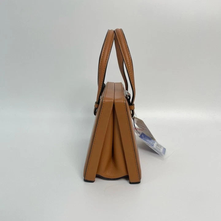 Loewe Women's Calfskin Postal Box Bag Caramel Brown
