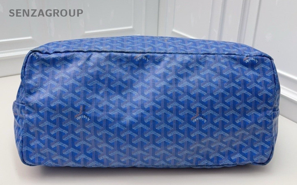 GOYARD Saint Louis Monogram Canvas Tote Shoulder Bag Women Blue