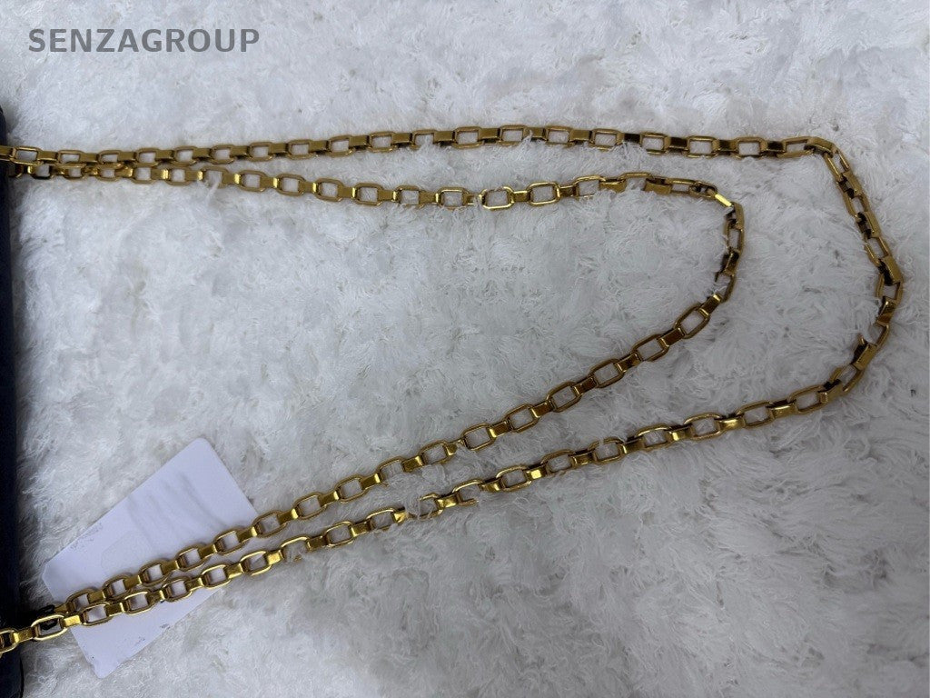 Louis Vuitton Monogram Chain Shoulder Bag Blue Gold Hardware Women Classic