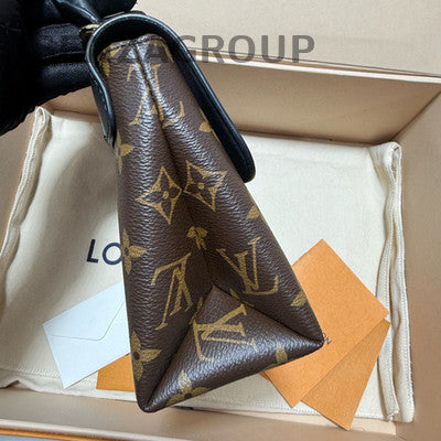 Louis Vuitton Monogram Locky BB Black Gold Lock Handbag Women Classic