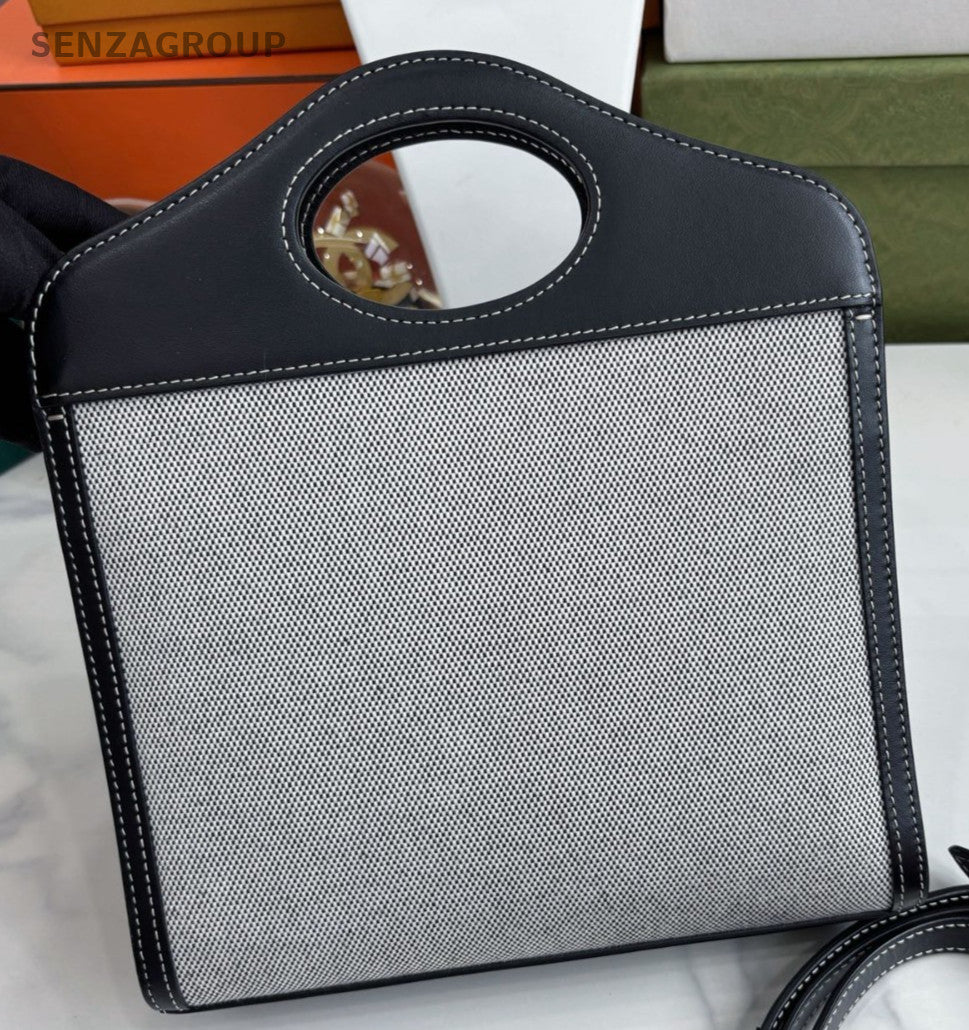 Burberry Pocket tote Black Gray 2WAY Crossbody bag