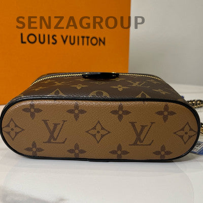 Louis Vuitton Vanity Chain Pouch Brown Cosmetic Bag Women's Shoulder Bag