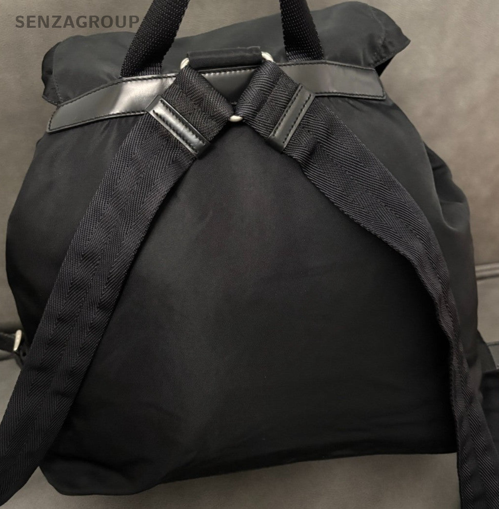 Prada GM Backpack Black Silver Unisex Adults Classic
