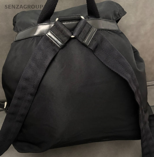 Prada GM Backpack Black Silver Unisex Adults Classic