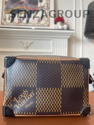 Louis Vuitton Nigo Monogram Soft Trunk Chain Shoulder Bag Brown Black