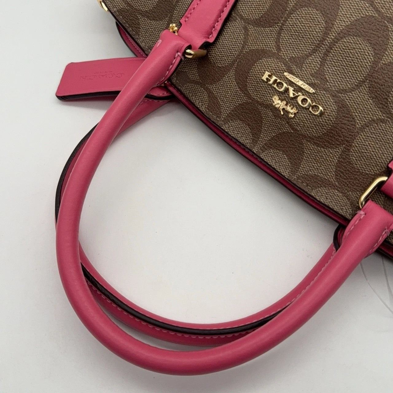 Coach Brown Monogram Canvas Tote Crossbody Shoulder Handbag For Women