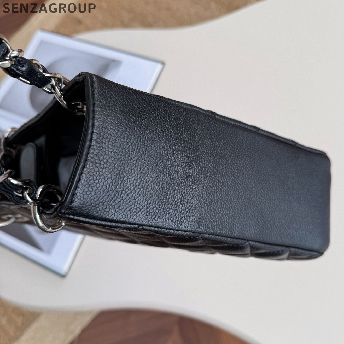Chanel PST Tote Chain Shoulder Bag Black Silver Used Women Classic