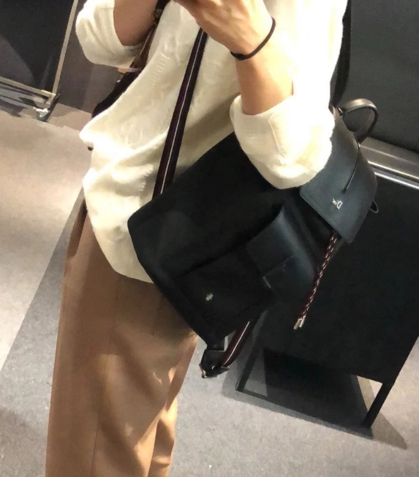 Christian Dior Color String Backpack Black Women
