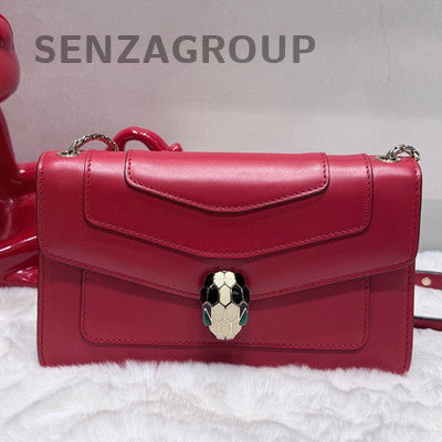 Bvlgari Serpenti Forever WOC Chain Shoulder Crossbody Bag Red Classic Women