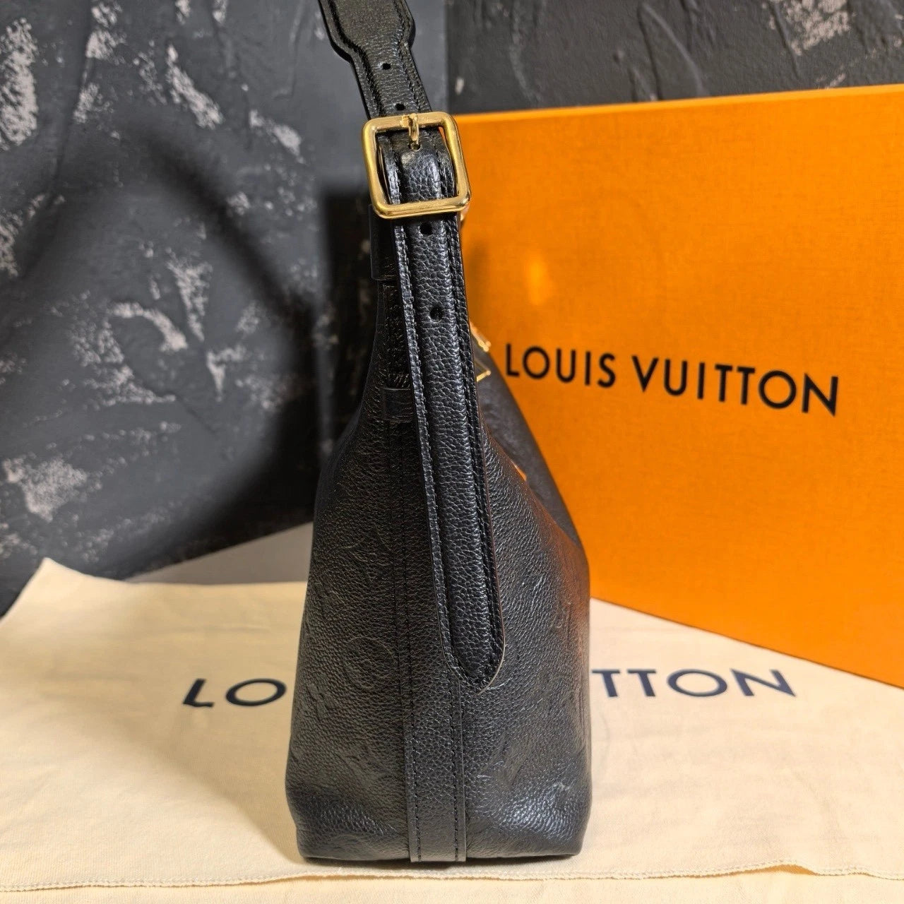 Louis Vuitton Black Leather Sac Sport Shoulder Bag For Women
