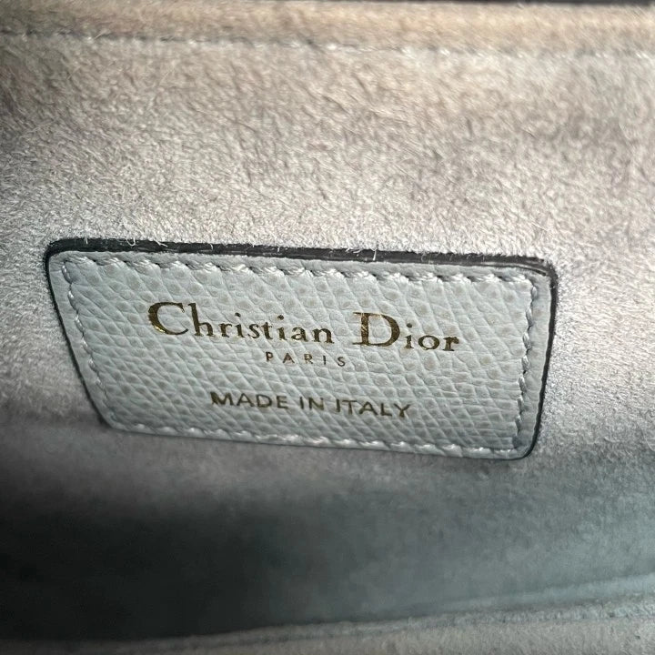 Dior Cloud Blue Calfskin Mini Saddle Shoulder Bag For Women