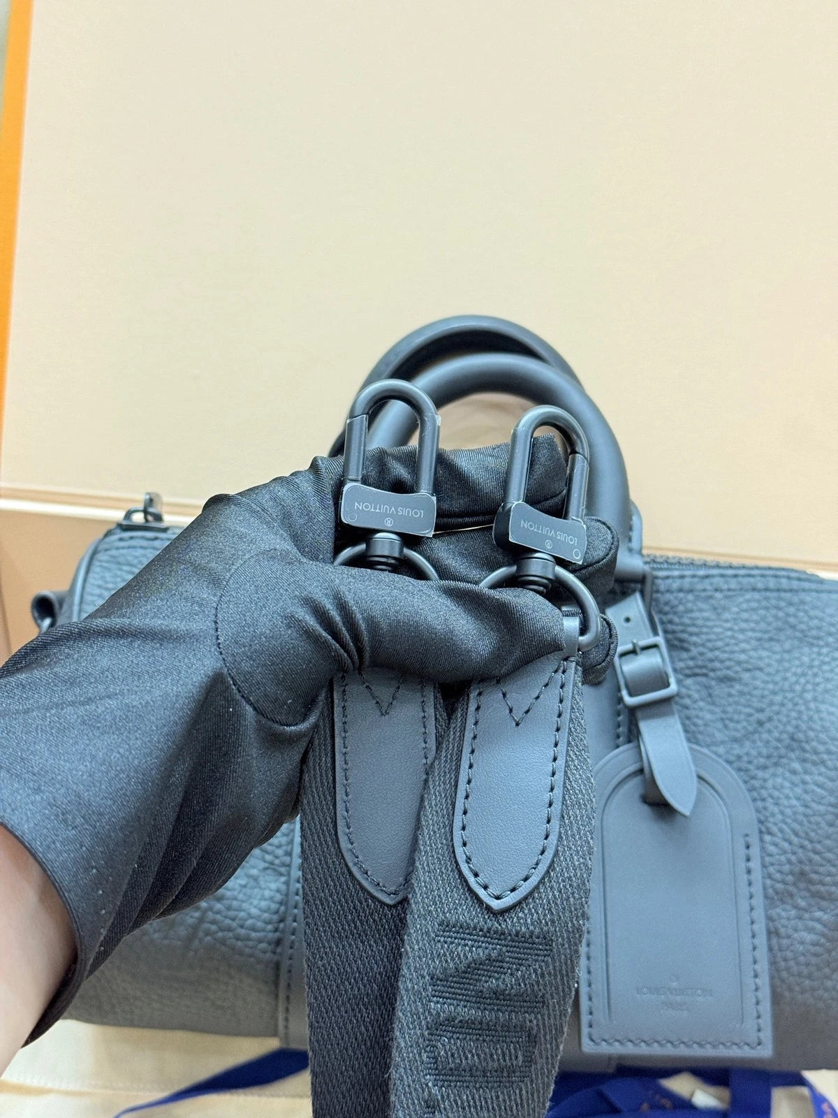 Louis Vuitton Black Keepall25 Top Handle Bag For Women
