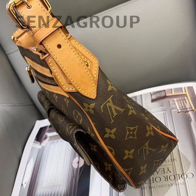 Louis Vuitton Monogram Manhattan Shoulder Bag Brown Classic Women