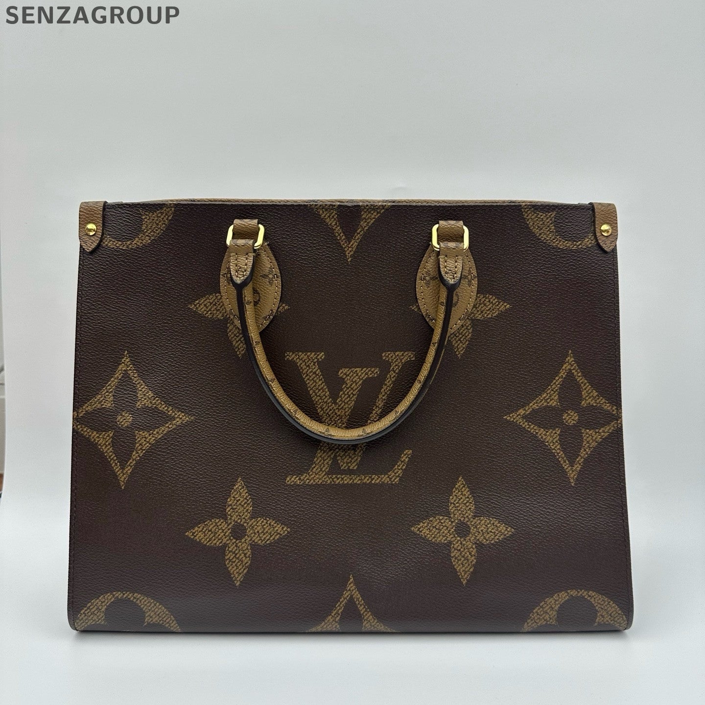 Louis Vuitton OnTheGo MM Monogram Tote Bag Brown Classic Women's