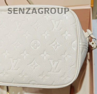 Louis Vuitton Neverfull PM Monogram Empreinte Leather Shoulder Bag - White Gold