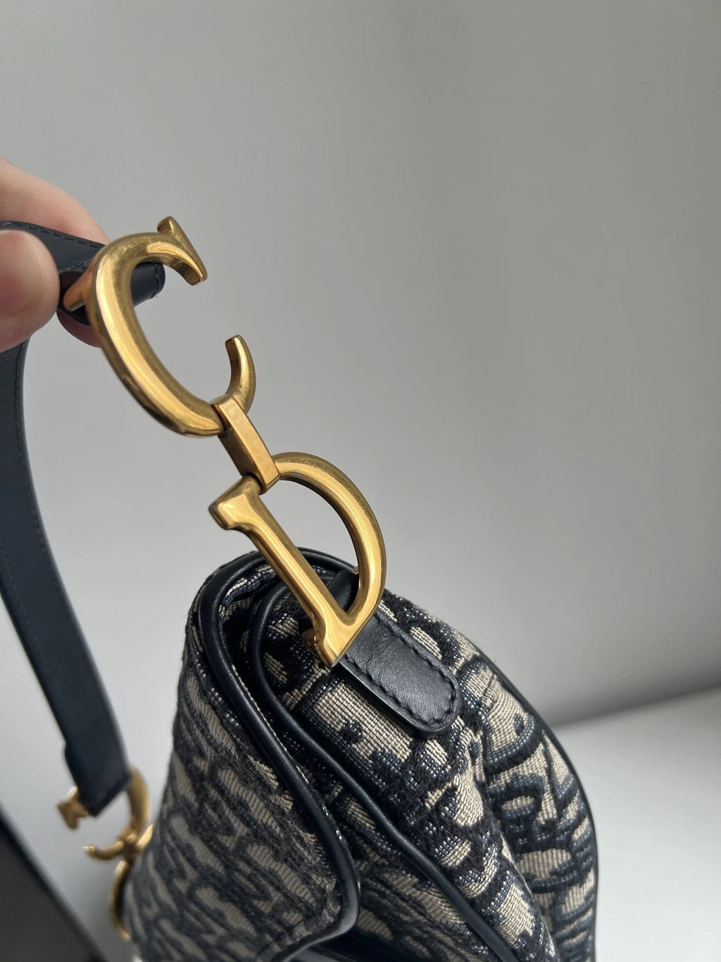 Dior Saddle Black Gold Shoulder Bag Excellent