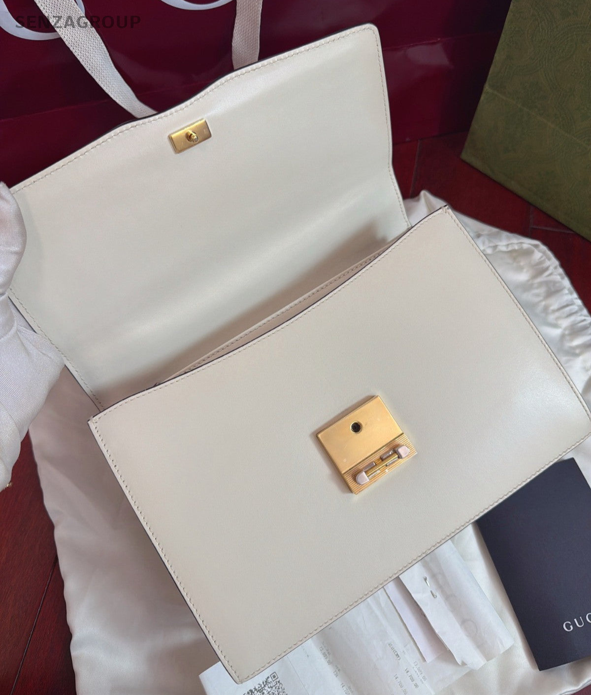Gucci Zumi 2Way Shoulder Bag Crossbody White Gold Used Women Classic