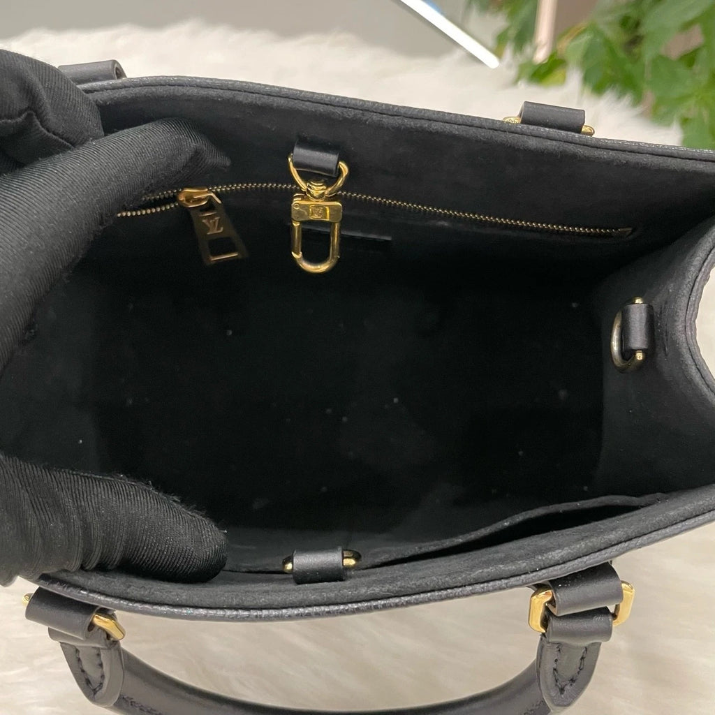 Louis Vuitton OnTheGo GM Black Gold Handbag Tote Bag Excellent