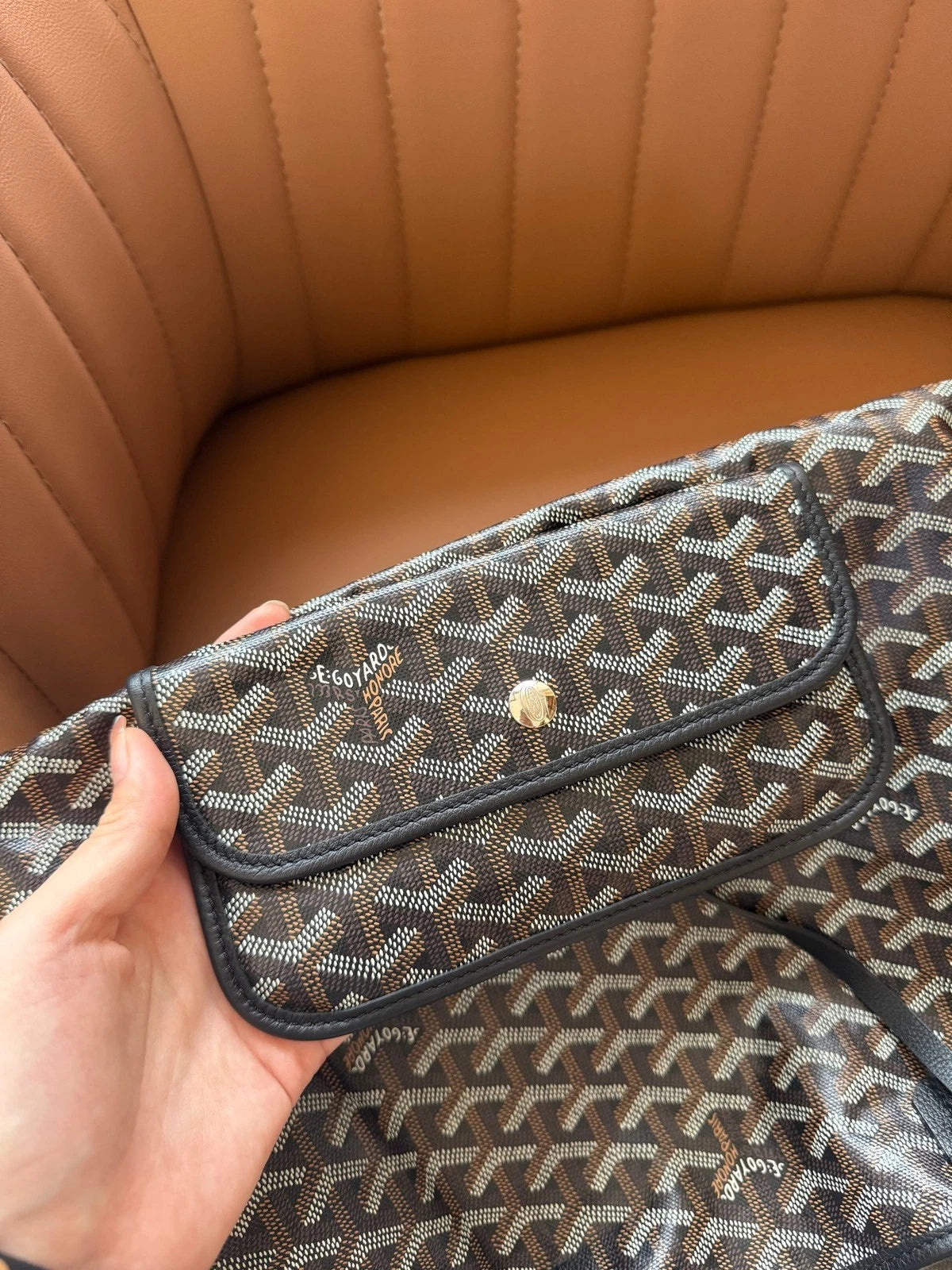 Goyard Black Canvas Medium Tote Shopping Bag For Women