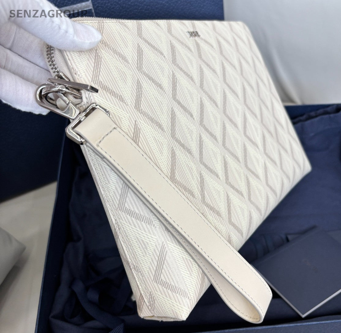 Christian Dior Diamond Clutch Bag Cream Women