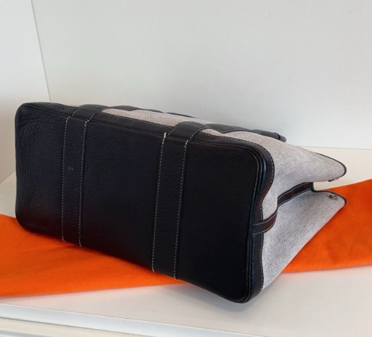 Hermes Garden Party36 Top Handle Bag Gray Black Silver Used Women Classic