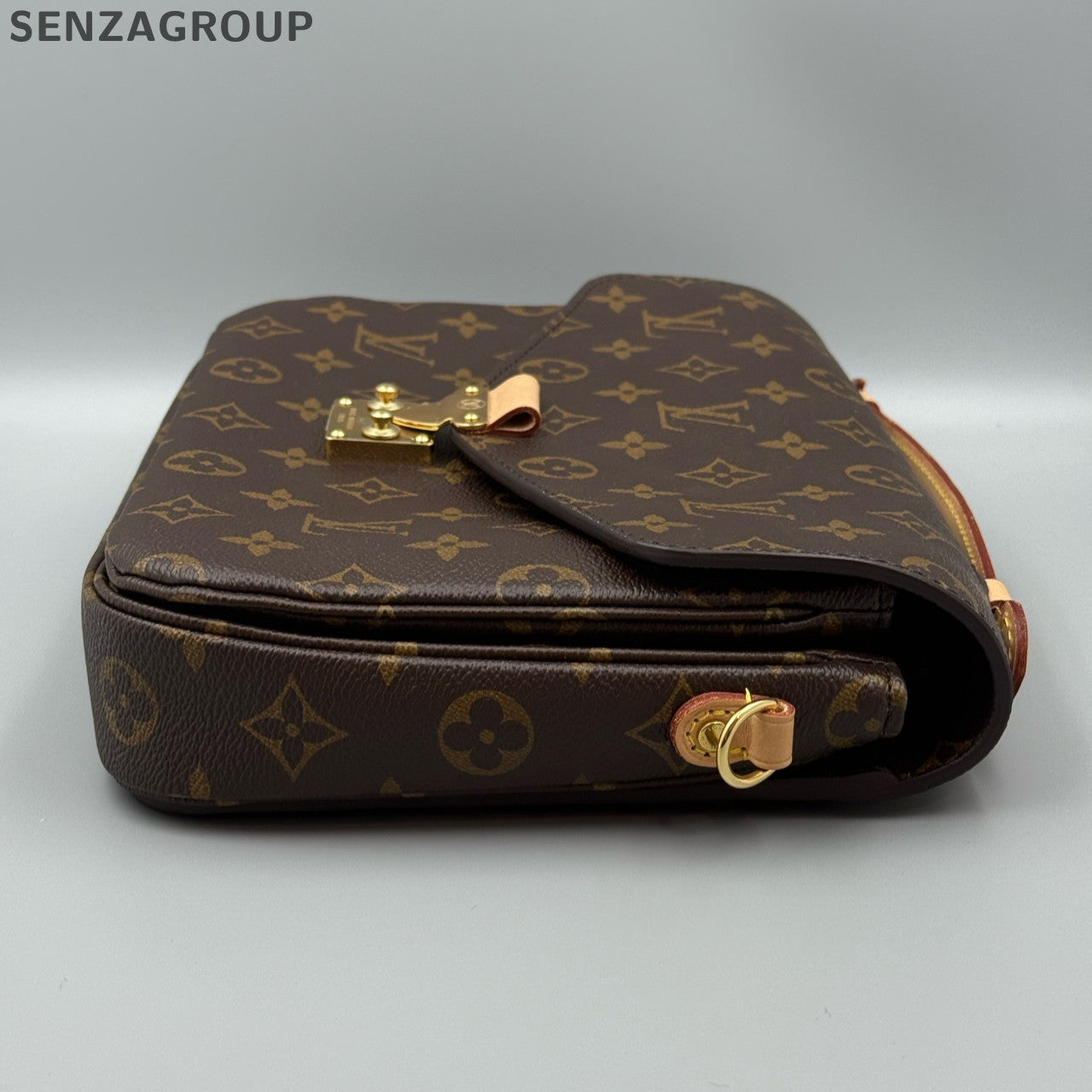 Louis Vuitton Monogram Canvas Pochette Metis Crossbody Bag Brown Gold