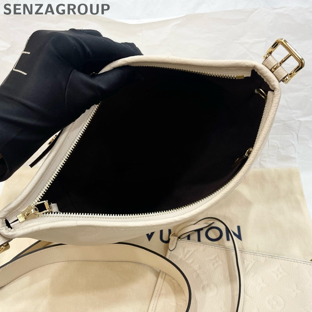 Louis Vuitton Monogram Empreinte Leather Carryall PM Bag White Gold
