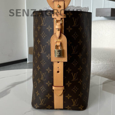 Louis Vuitton ALL IN Large Monogram Shoulder Bag Brown Gold Clasp