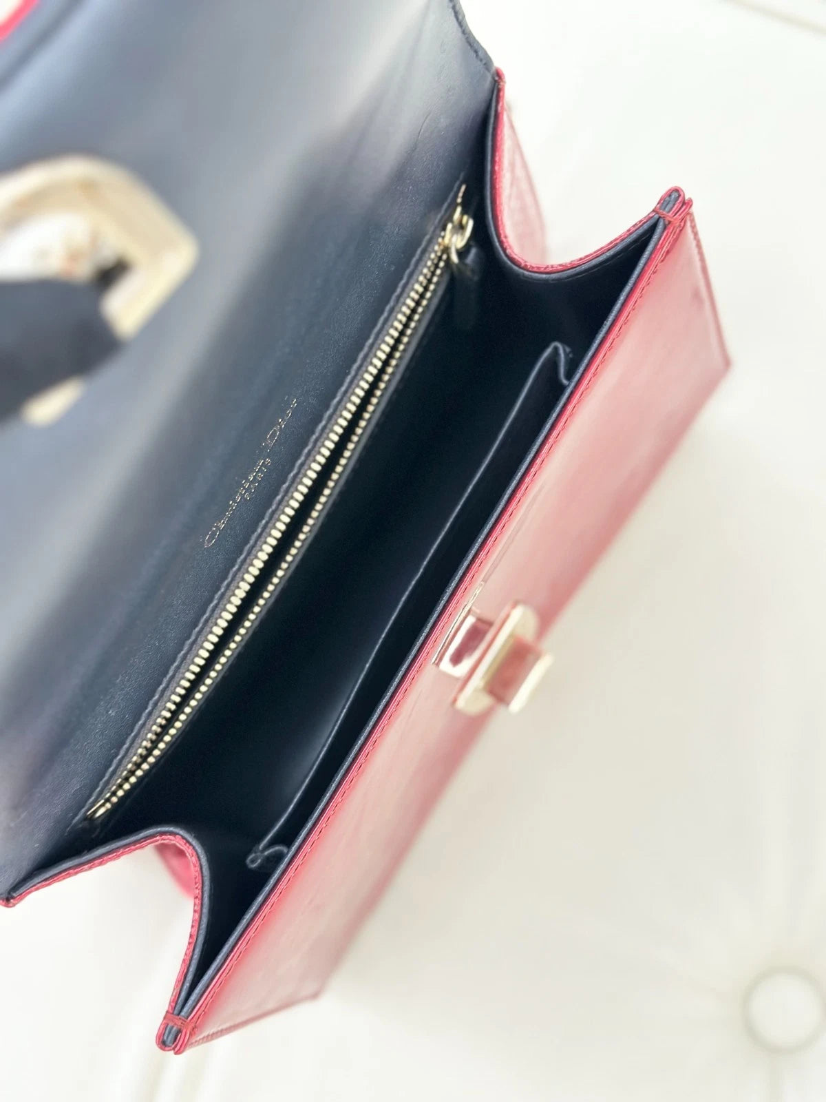 Christian Dior Diorama PM Chain Calfskin Shoulder Bag Crossbody Bag Red Women S