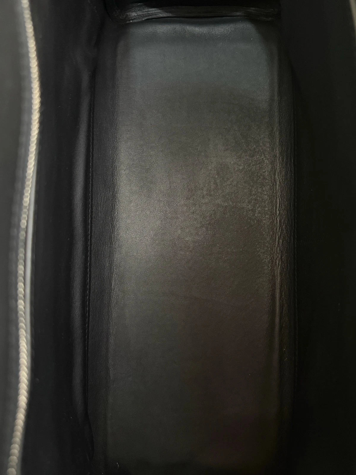 Hermes Kelly32 Evergrain Top Handle Bag Crossbody Black Silver Classic Women