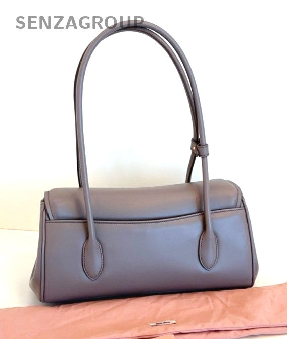 Miumiu Hobo Elephant Gray Top Handle Shoulder Handbag Women Brand NEW