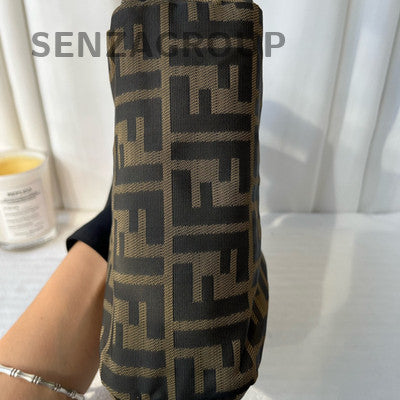 Fendi Monogram Canvas Brown Tote Bag Classic Women's Handbag