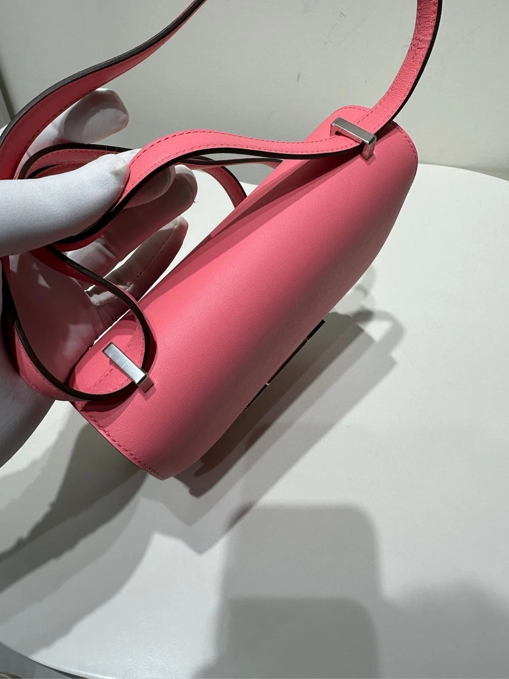 Hermes Constance 19 Pink Swift Leather Crossbody Bag For Women