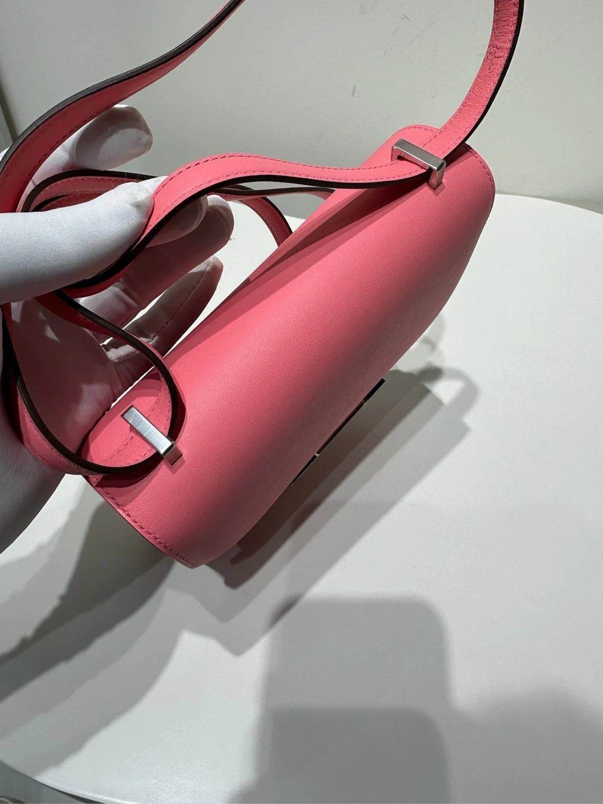 Hermes Constance 19 Pink Swift Leather Crossbody Bag For Women