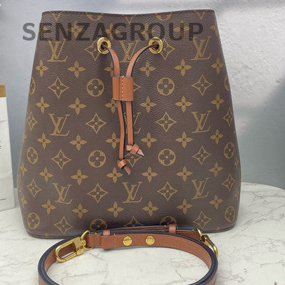 Louis Vuitton NEONOE Monogram Medium Bucket Bag Brown Gold Hardware Women