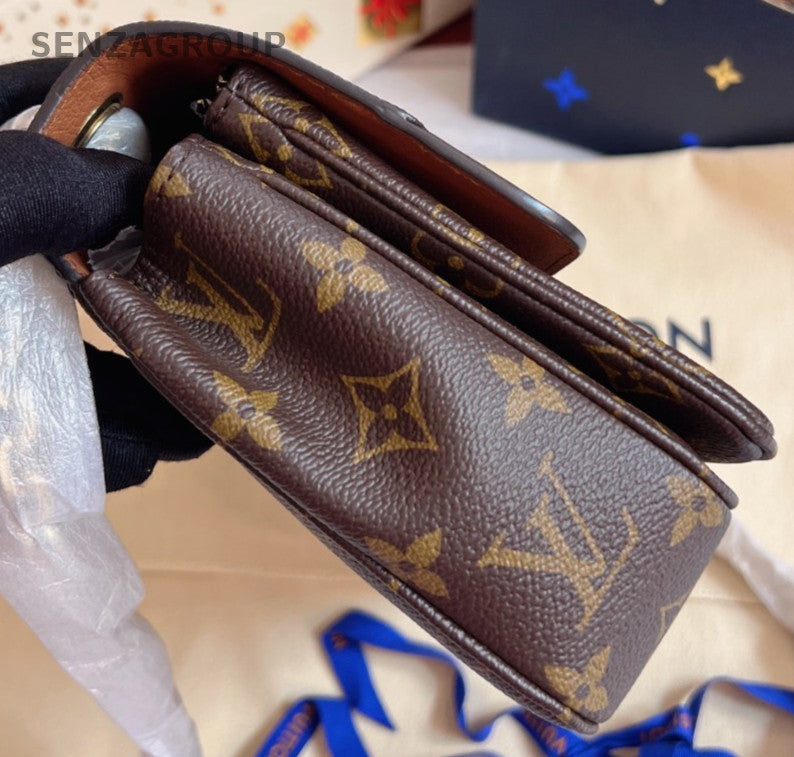 Louis Vuitton Marceau Monogram Shoulder Bag Brown Gold Women Classic Designer