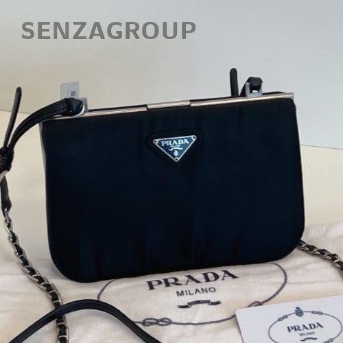 Prada Re-Edition1995 Chain Shoulder Bag Crossbody Black Silver Women Classic
