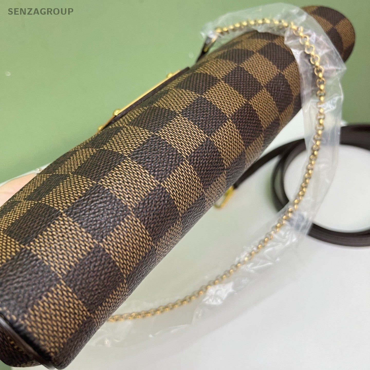 Louis Vuitton Eva Chain Shoulder Bag Crossbody Brown Red Gold Women Classic