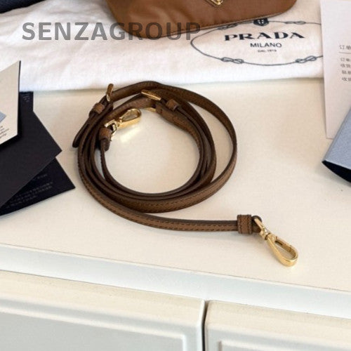 Prada Re-EditionRe-Nylon Mini Bucket Top Handle Bag Crossbody Brown Gold Women