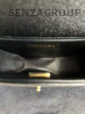 Chanel Le Boy Chevron Quilted Black Caviar Leather Crossbody Bag