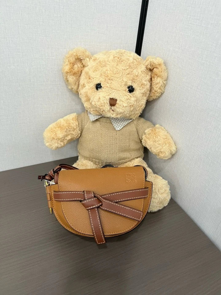 Loewe Brown Mini Gate Saddle Crossbody Bag For Women