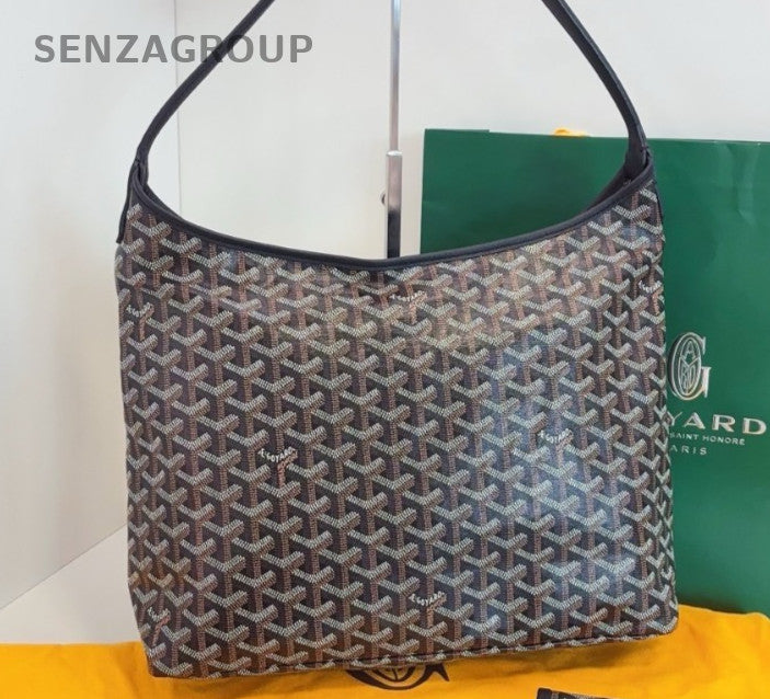 Goyard Boheme Hobo Shoulder Bag Black Silver Women Classic