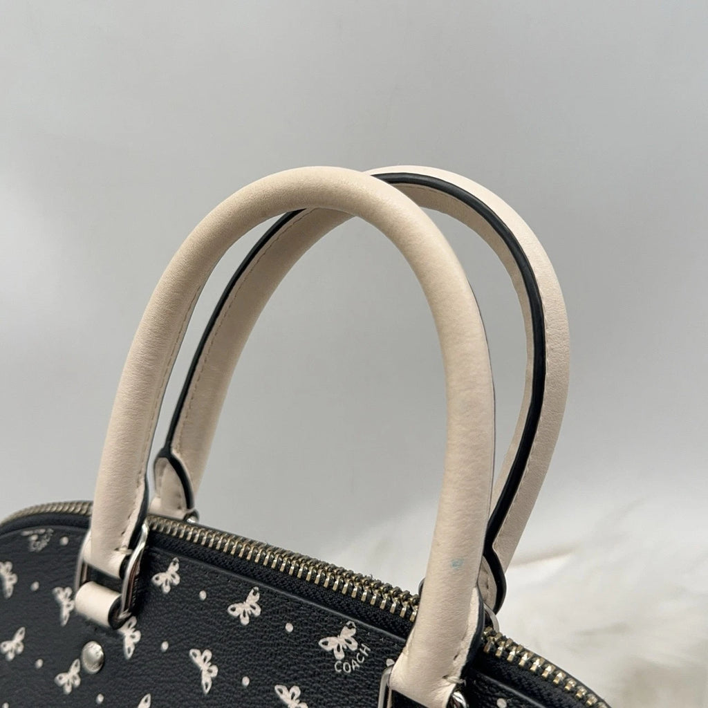 Coach Black Butterfly Print Sierra Shell Shoulder Crossbody Handbag For Women