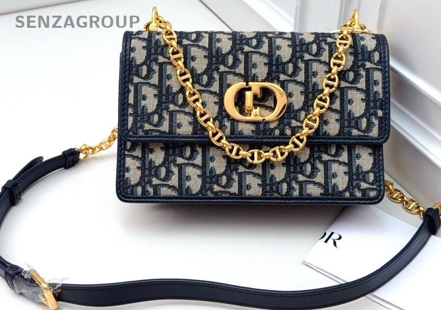 Christian Dior miss Caro Monogram Canvas Shoulder Crossbody Bag Women Blue