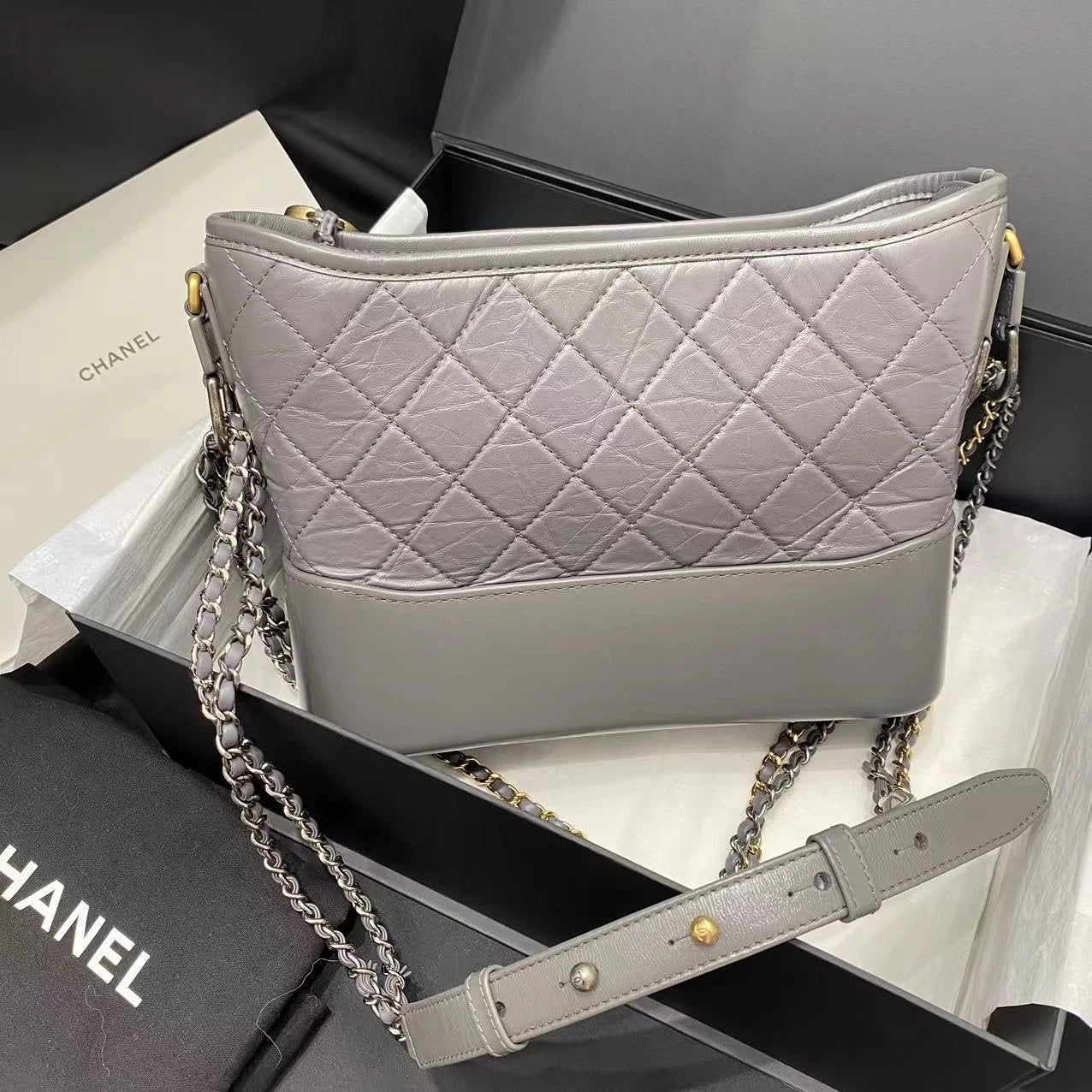 CHANEL Medium Gray Gabrielle Shoulder Bag For Women