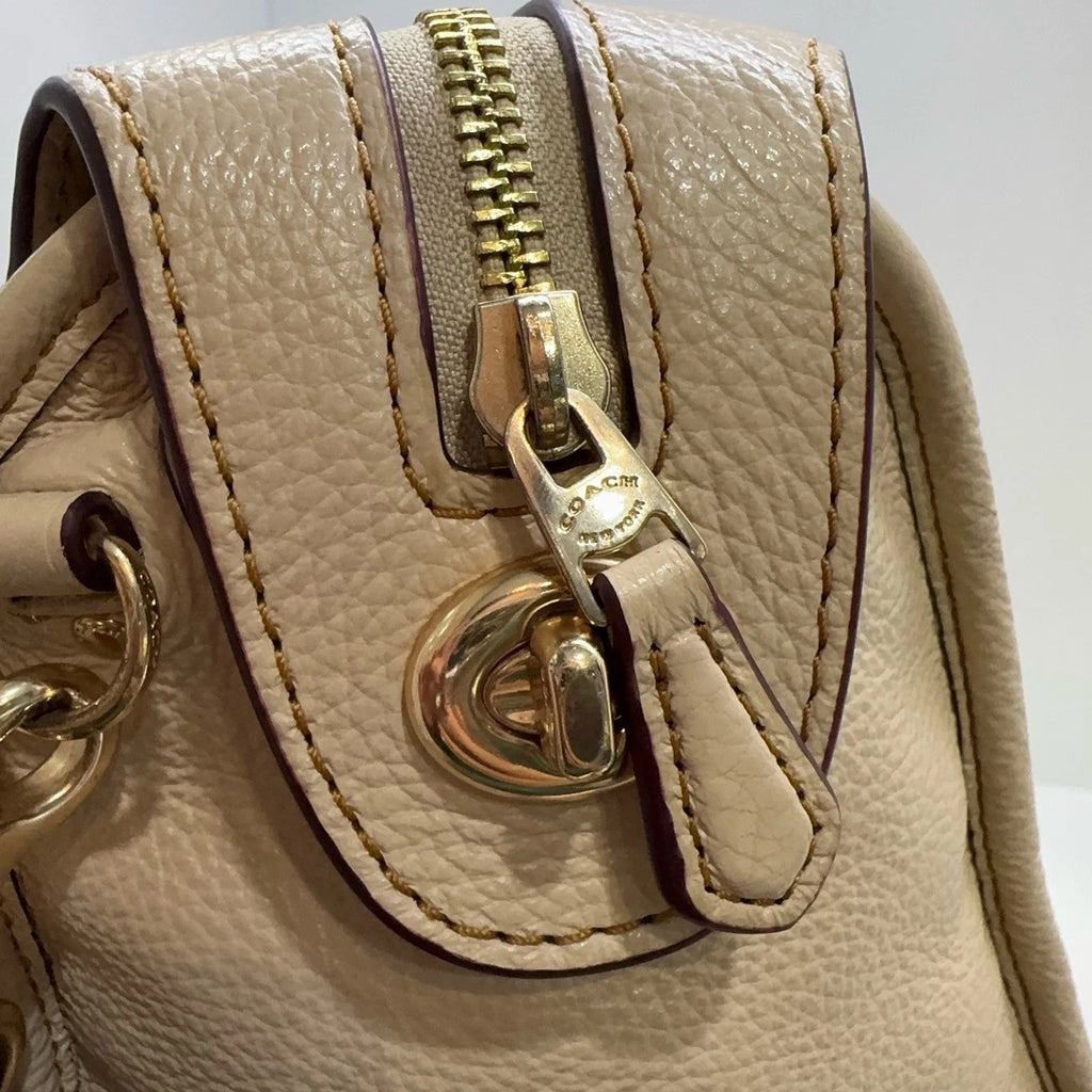 COACH Millie 30 Pebbled Leather Boston Shoulder Handbag Crossbody Women