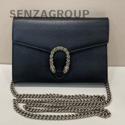 Gucci Dionysus WOC Chain Shoulder Crossbody Bag Black Silver Classic Women