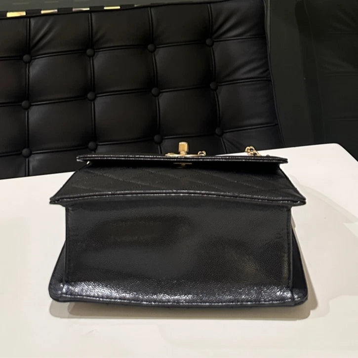Authentic CHANEL Black Calfskin Backpack