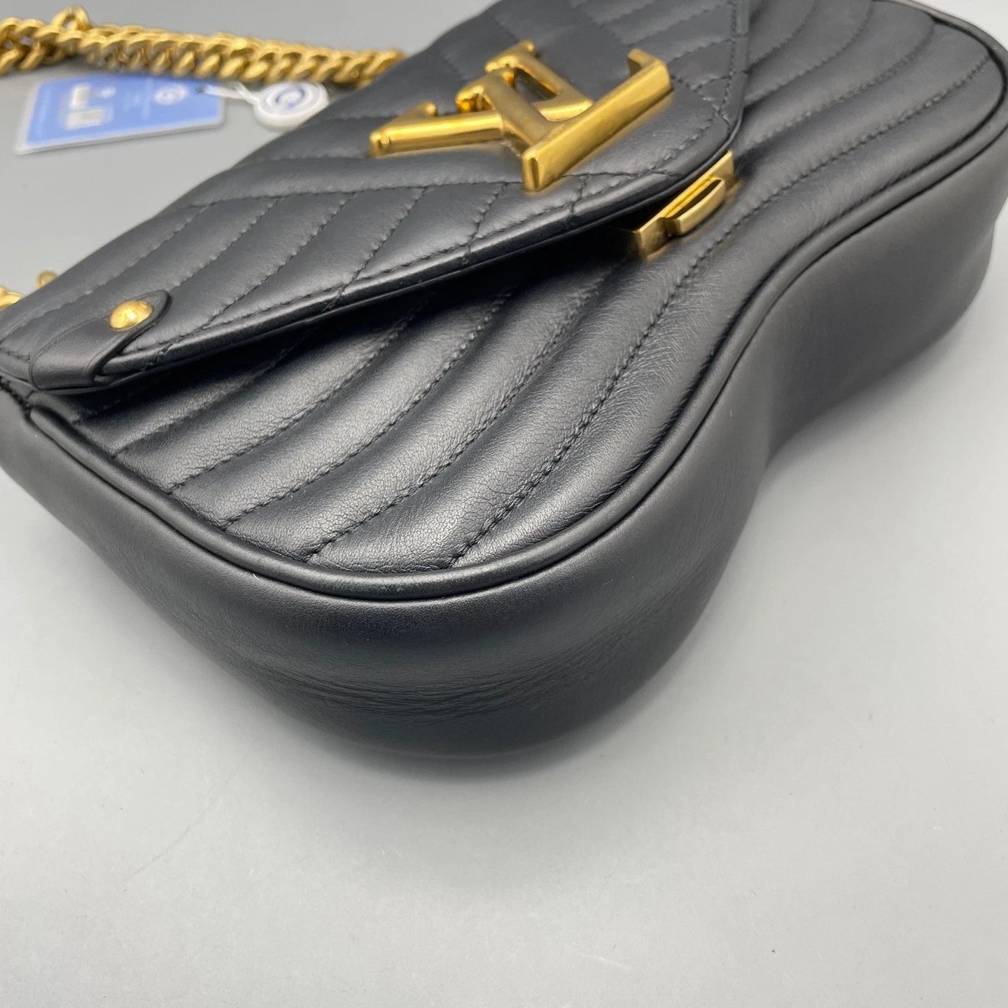 Louis Vuitton New Wave Chain Shoulder Crossbody Bag Black Gold Women