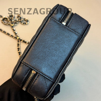 Chanel Black Gold Mini Camera Bag Chain Shoulder Crossbody Bag Women
